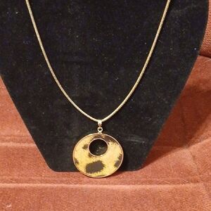 Christopher & Banks Gold and Black Pendant Necklace